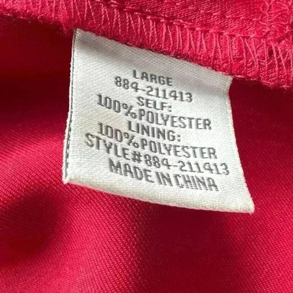 Francesca’s Women’s Red Scalloped Edge Runway Cocktail Dress Size Large - Picture 3 of 6